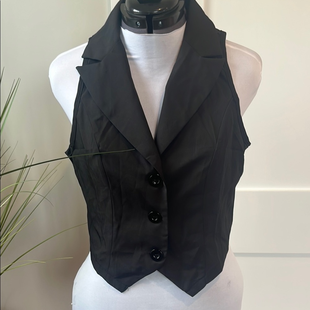 Black Button-Up Vest